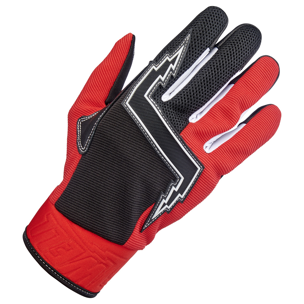 Biltwell Baja Textile Motocross Gloves Red