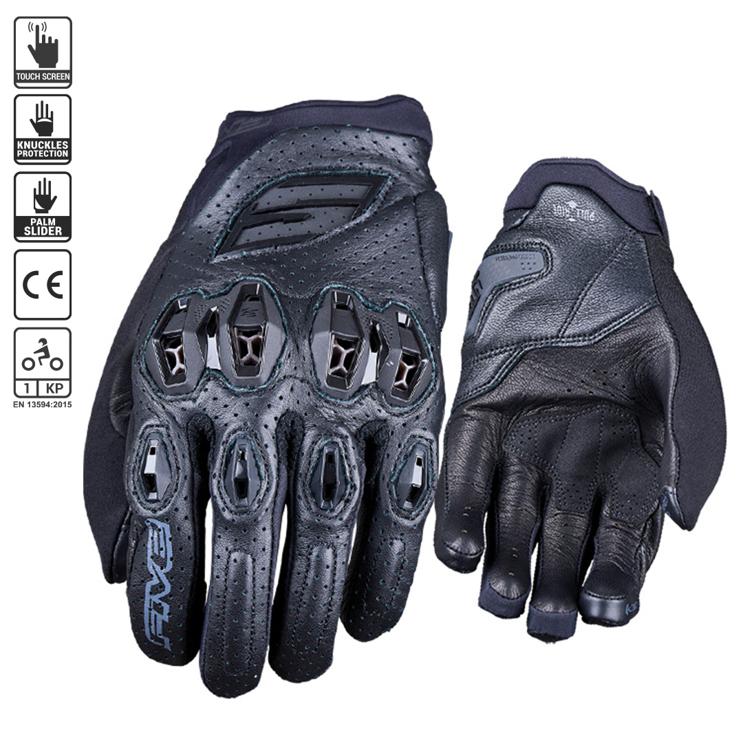 Five Stunt EVO 2 Leather Vented Road Glove Black - Image 1
