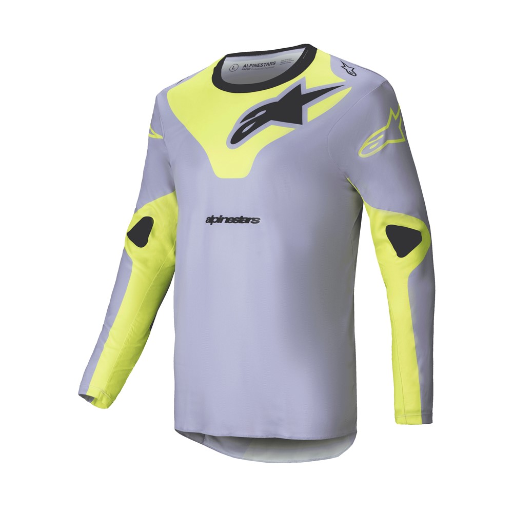 Alpinestars Racer Veil Motocross Jersey Grey/Yellow Fluoro