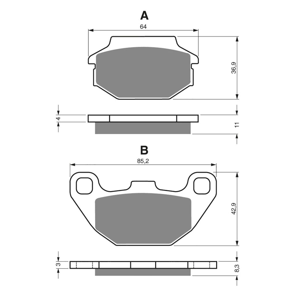 BRAKE PADS GOLDFREN OFFROAD RACING GF183 - K5 ( PR285 )