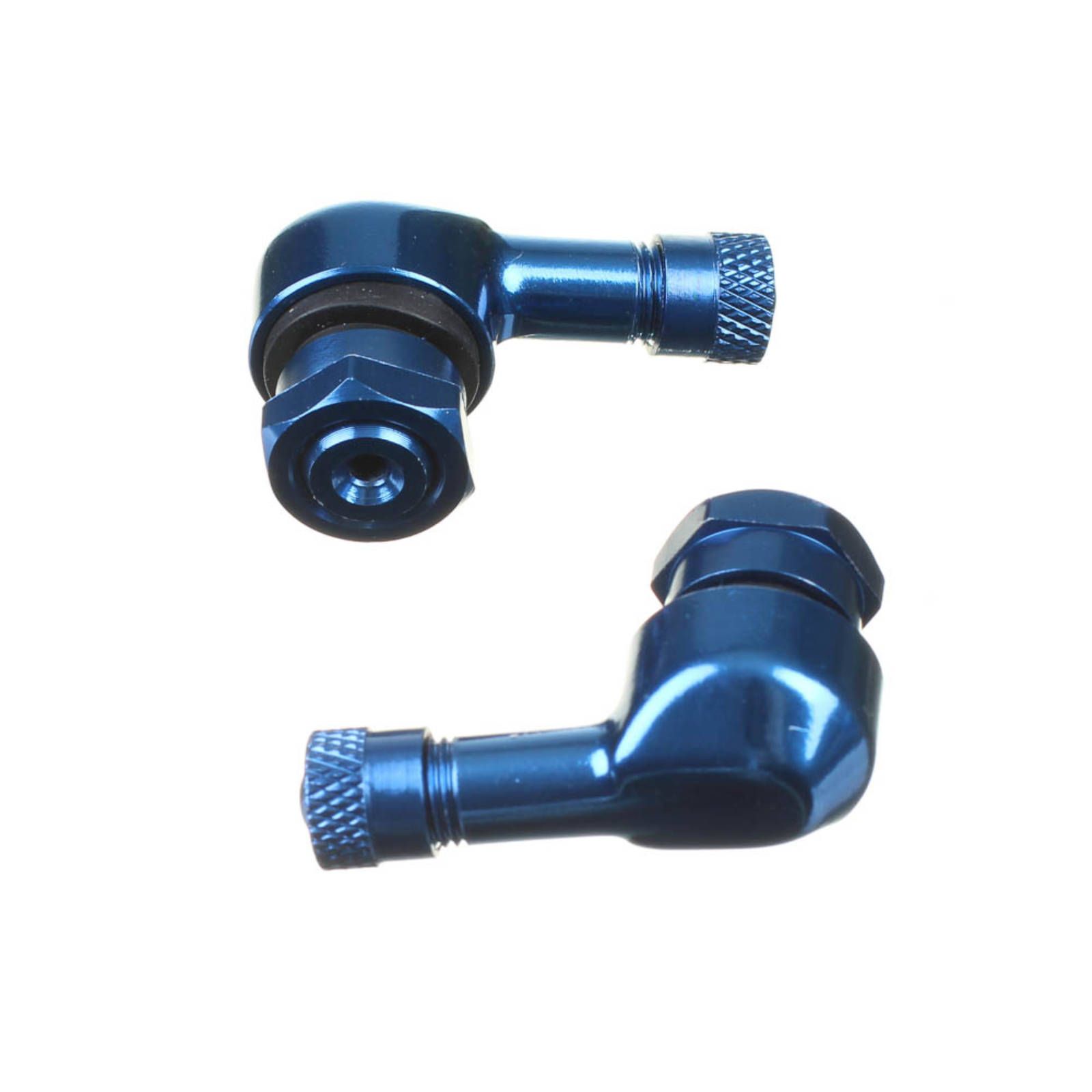 WHITES 90 DEGREE ALLOY VALVES 11.3MM (JAP) - BLU (PAIR) - Image 1