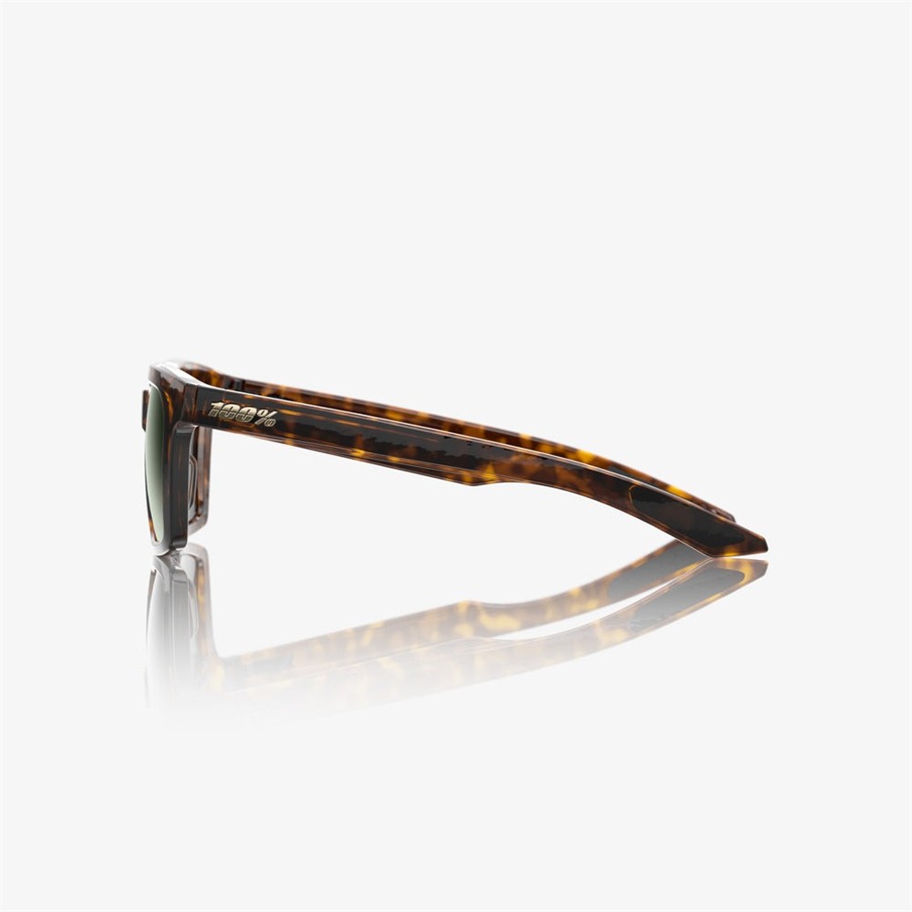 100% Erba Gloss Havana Sunglasses Grey/Green Lens