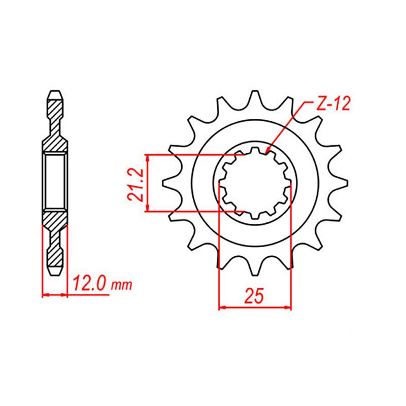 SPKT FRONT RK STEEL 823 13T #520