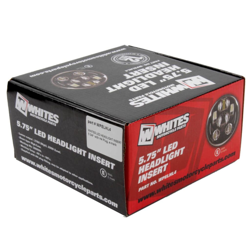 WHITES LED HEADLIGHT INSERT 5 3/4" with H4 Plug , e-mark