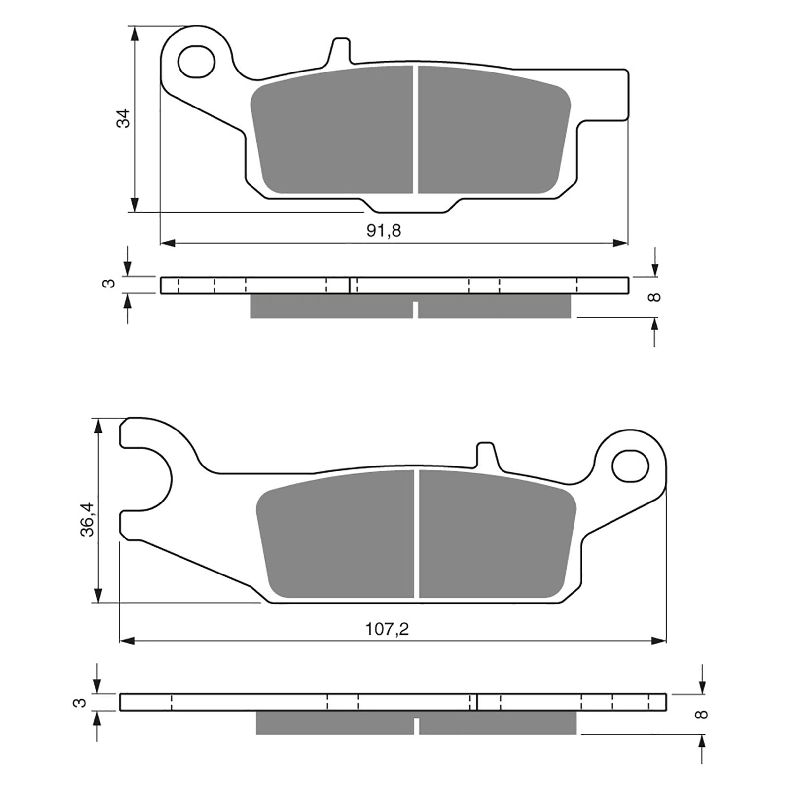 BRAKE PADS GOLDFREN OFFROAD RACING GF253 - K5 ( PR386 ) - Image 1