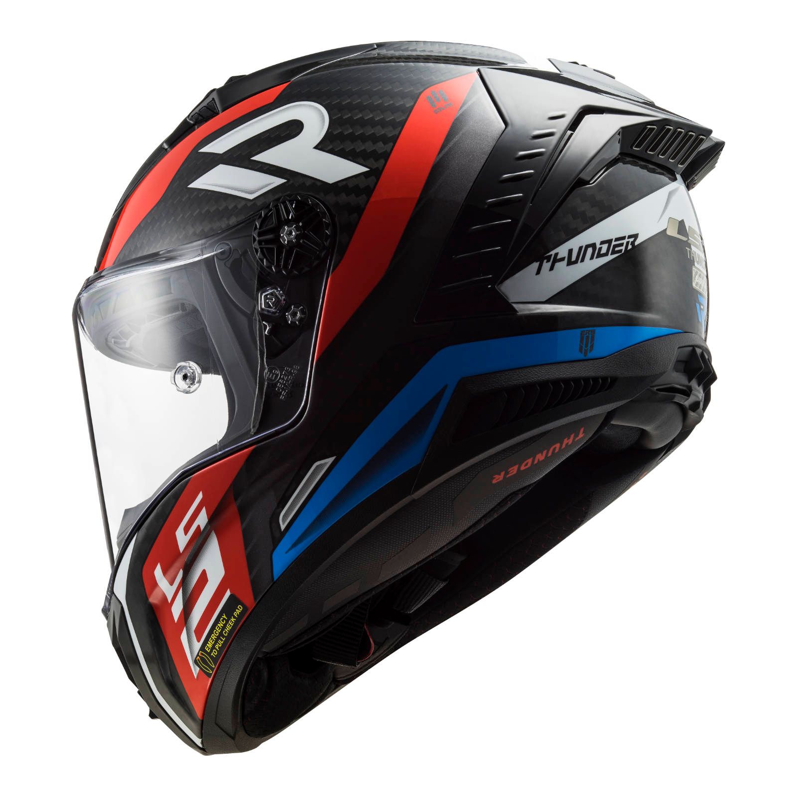 LS2 Thunder Carbon Supra FF805C Road Helmet Red/Blue - Image 3