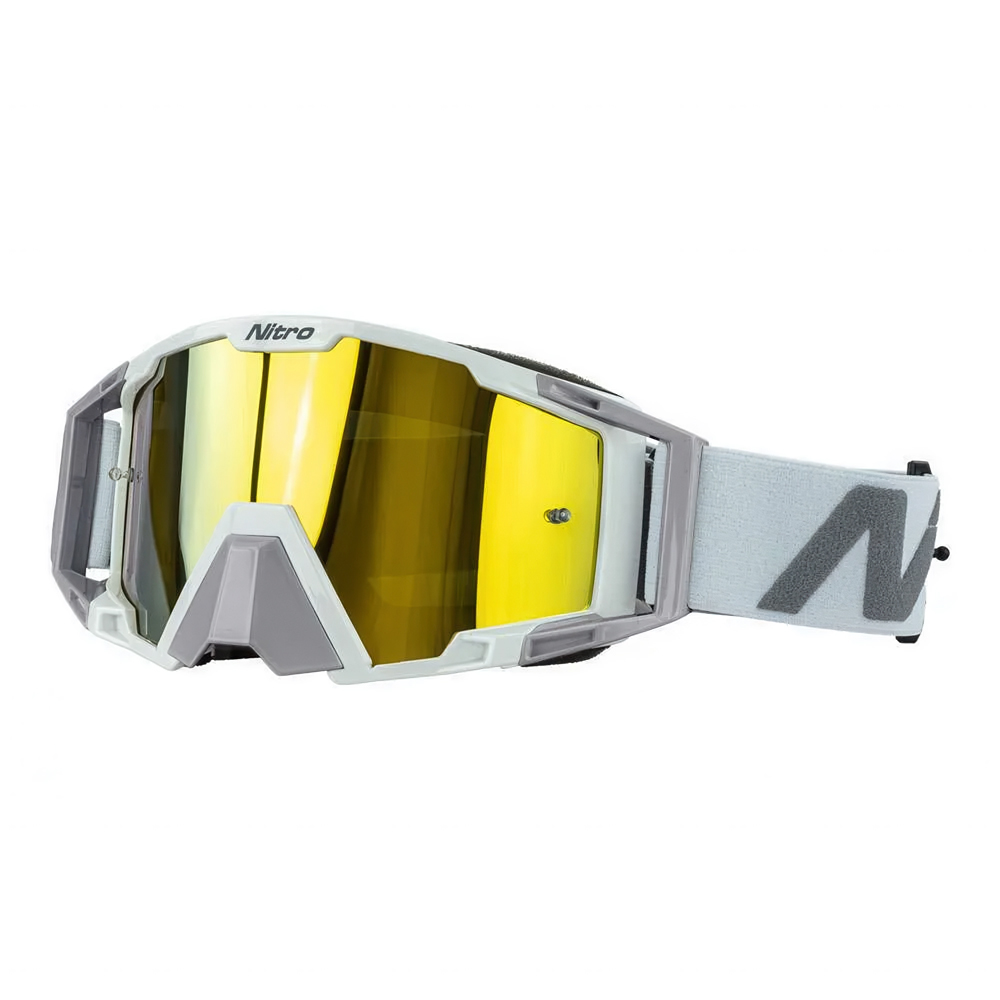 NITRO NV-100 Motocross Goggles White/Silver