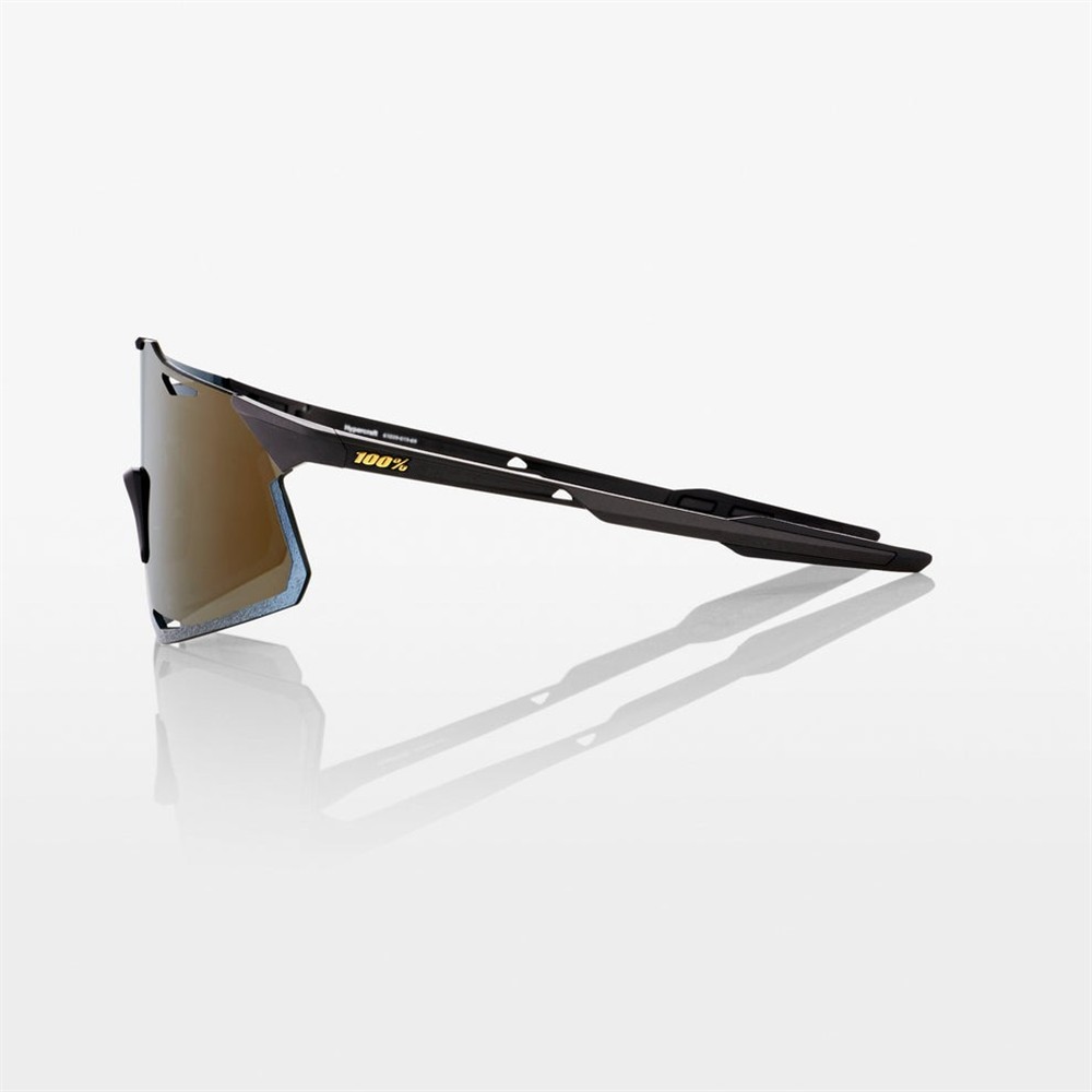 100% Hypercraft Matte Black Sunglasses Soft Gold Mirror Lens