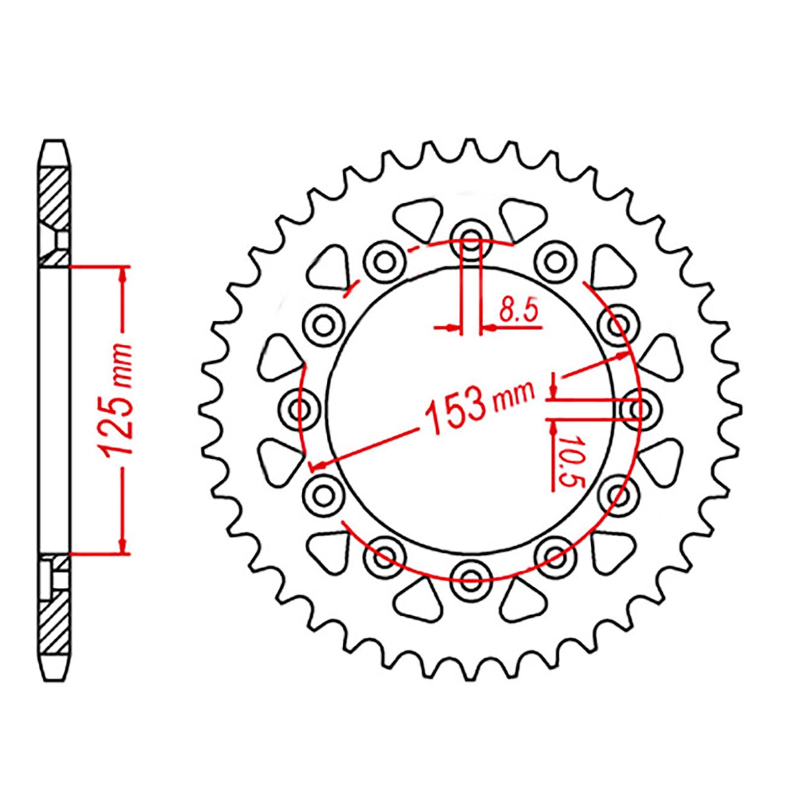 SPKT REAR OE STEEL 210 / 301 47T #520 - Image 1