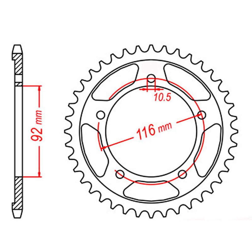 SPKT REAR OE STEEL 1493 42T #530