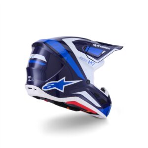 Alpinestars S-M7 Rise Motocross Helmet Blue/White Gloss - Image 2