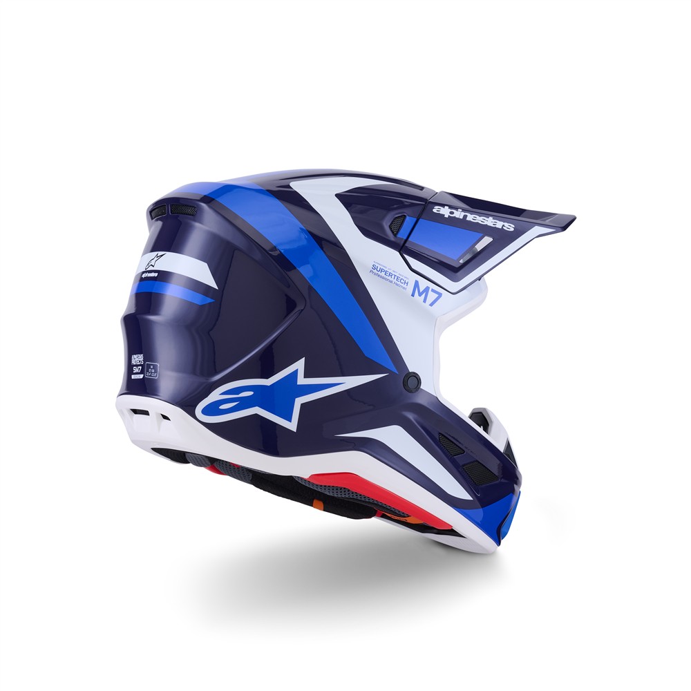 Alpinestars S-M7 Rise Motocross Helmet Blue/White Gloss