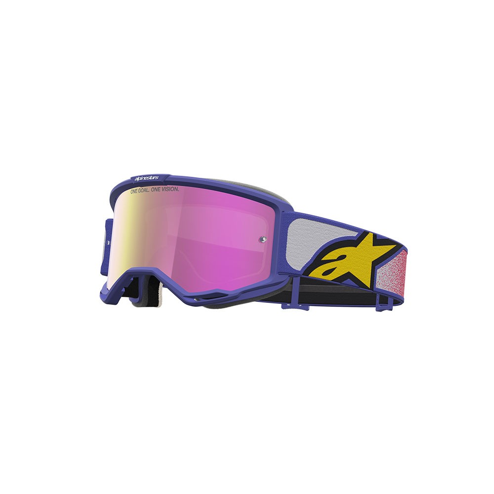Alpinestars Vision 5 Drag Motocross Goggles Red/Purple Mirror Pink Lens