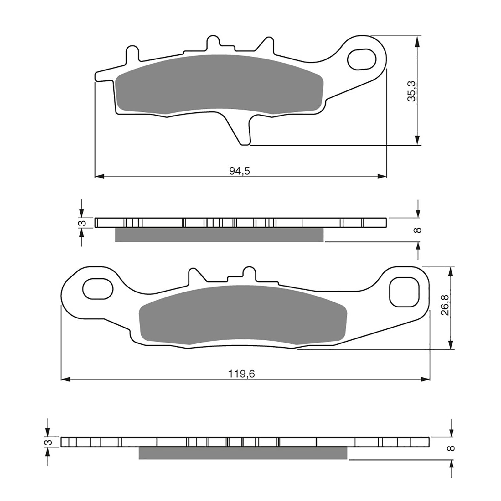 BRAKE PADS GOLDFREN OFFROAD RACING GF245 - K5 ( PR302 ) - Image 1