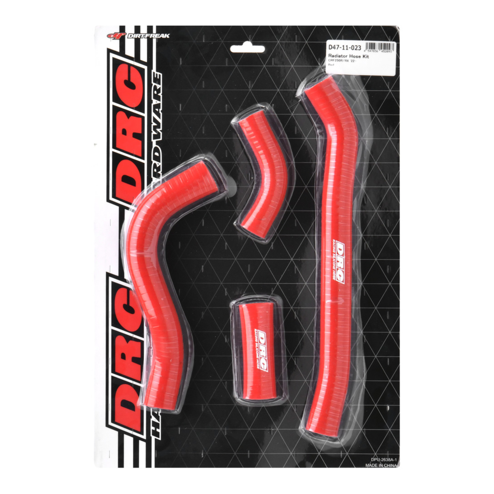 DRC Radiator Hose Kit CRF250R '22- Red - Image 2