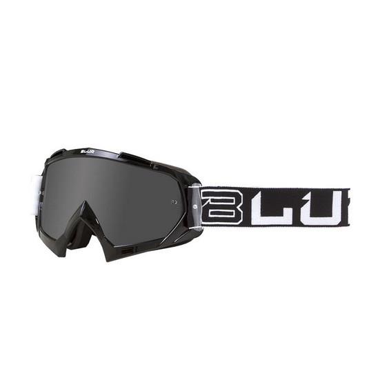 Blur B-10 Two Face Motocross Goggles Black/White Silver Lens