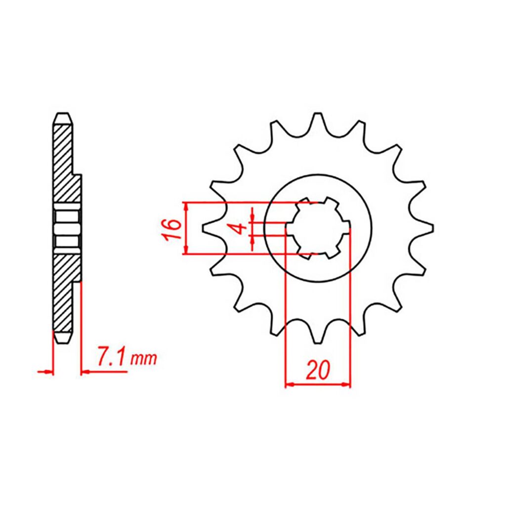 SPKT FRONT OE STEEL 422 12T #520