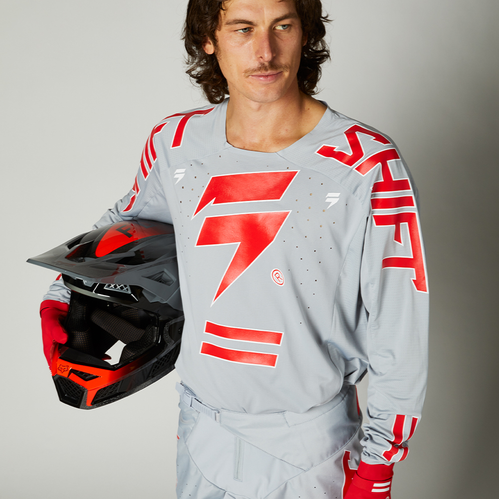 Motocross Jersey Shift Black Label King Grey/Red