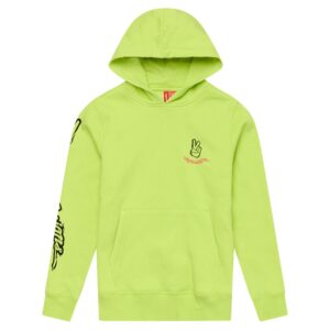 Troy Lee Designs Peace Out Pullover Hoodie Youth Glo Yellow - Image 1