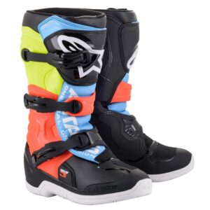 Alpinestars Tech-3S Youth Black/Yellow Fluoro/Red Fluoro Motocross Boots - Image 1