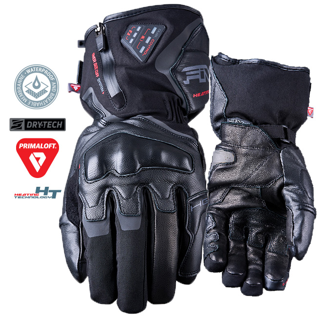 Five HG1 Evo Heated Road Glove Black waterproof