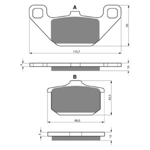 BRAKE PADS GOLDFREN SINTERED SPORTS GF037 - S3 ( PH26 ) - Image 1