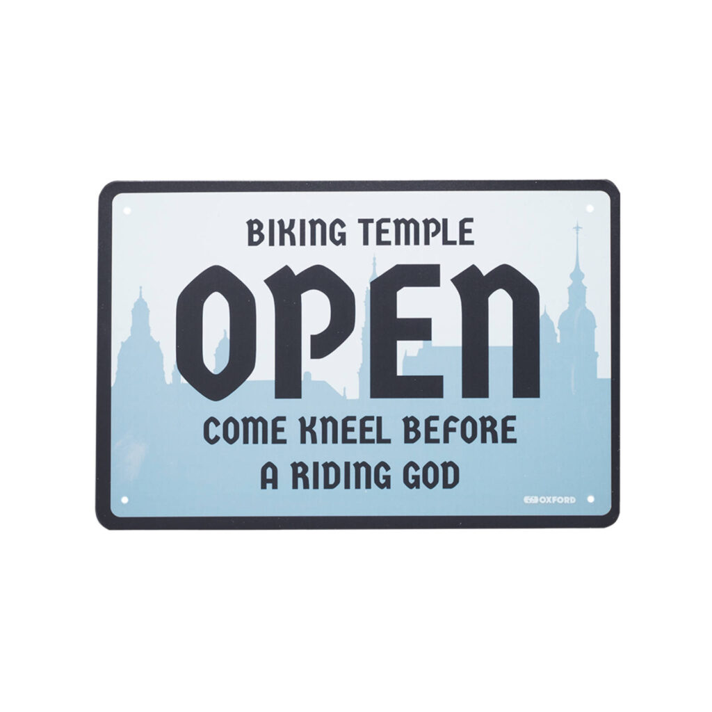 Oxford Garage Metal Sign: Temple