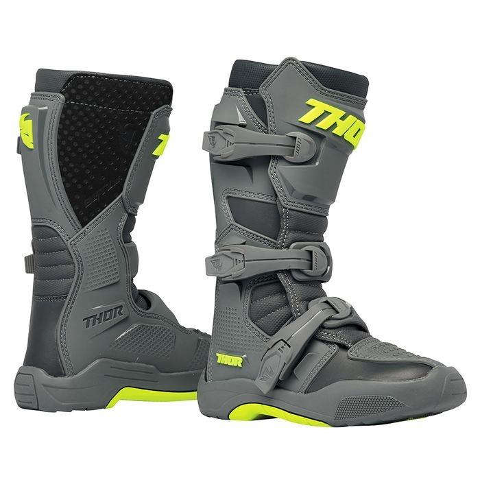 Thor Blitz XR Motocross Boots Youth Grey/Charcoal