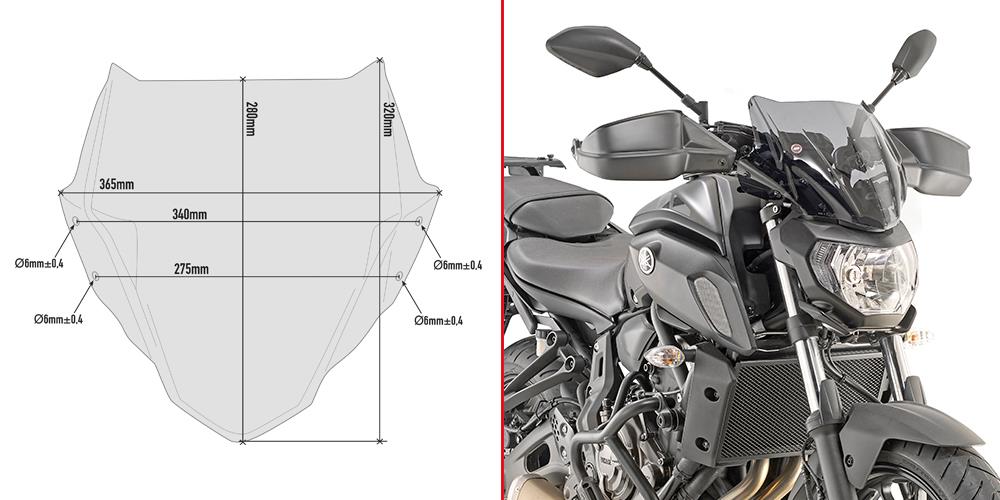 GIVI SCREEN YAMAHA MT-07 '18-> SMOKED