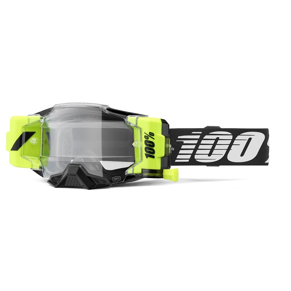 100% Armega Forecast Motocross Goggle Black - Clear Lens