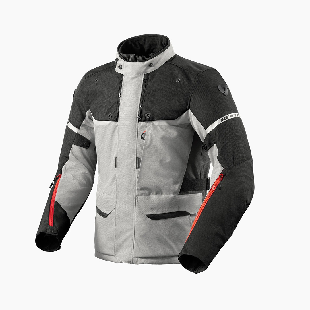 REV'IT Outback 4 H2O Road Jacket Silver-Black - Image 1