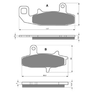 BRAKE PADS GOLDFREN SINTERED SPORTS GF036 - S3 ( PH67 ) - Image 1