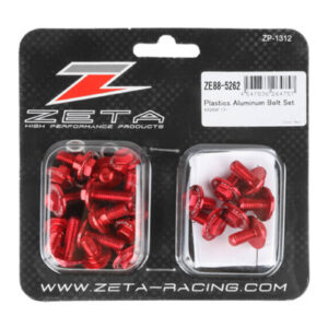 Zeta Aluminum Bolt Set Plastics Kawasaki KX250/F '17-20 25 pcs - Red - Image 2