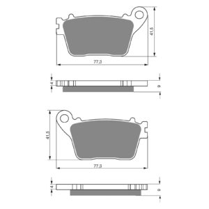 BRAKE PADS GOLDFREN SINTERED SPORTS GF242 - S3 ( PH381 ) - Image 1