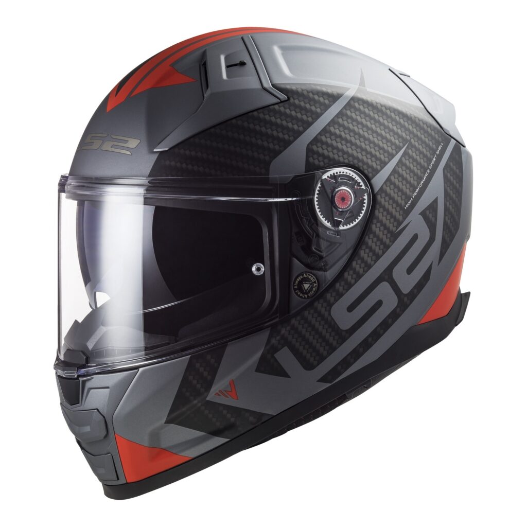 LS2 FF811 Vector II Splitter Road Helmet Matte Titanium / Red