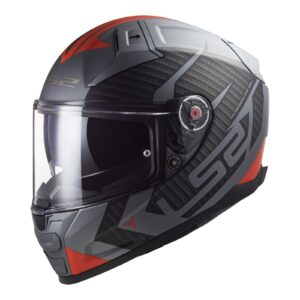 LS2 FF811 Vector II Splitter Road Helmet Matte Titanium / Red - Image 1