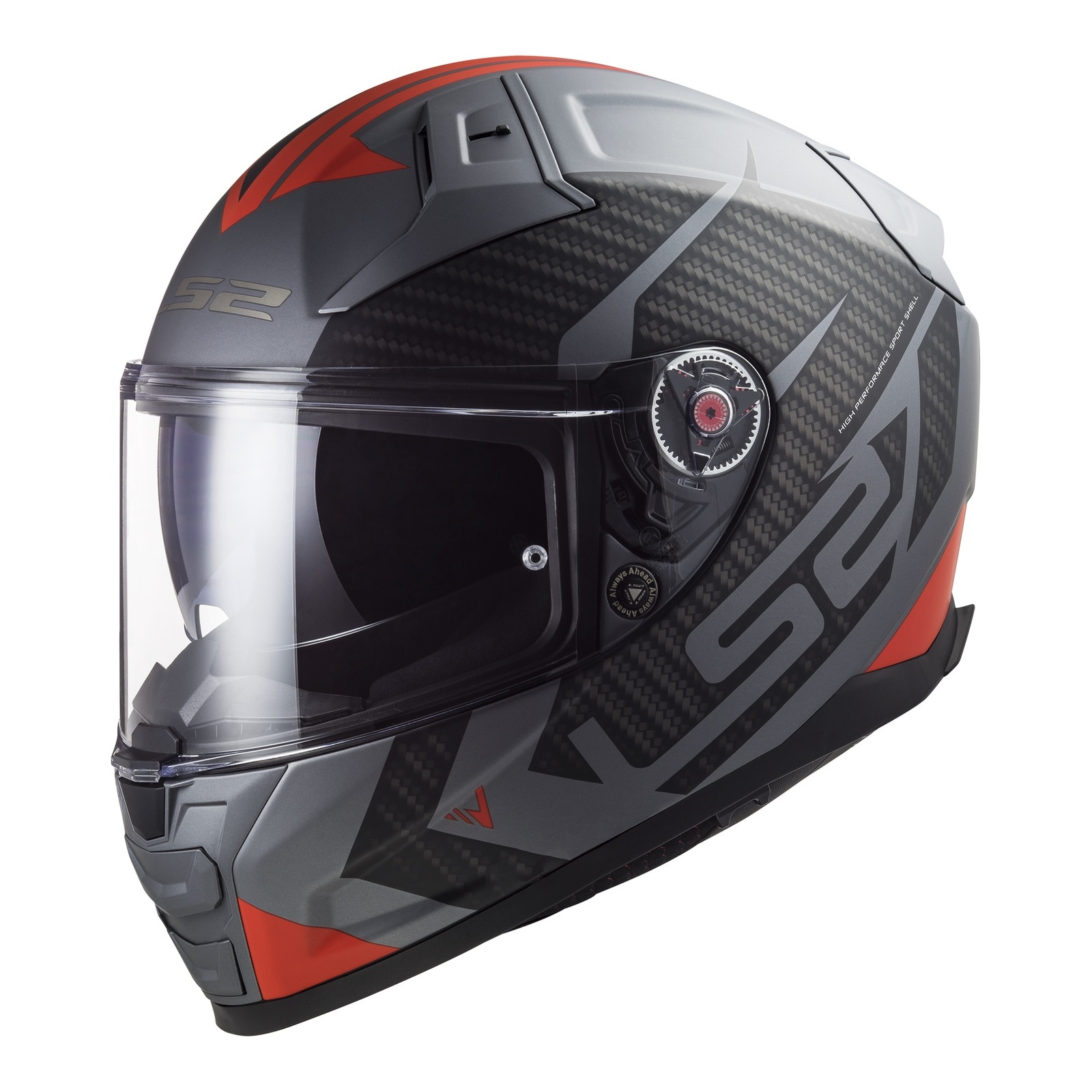 LS2 FF811 Vector II Splitter Road Helmet Matte Titanium / Red - Image 1
