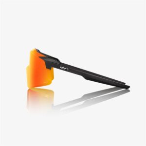 100% Aerocraft Soft Tact Black Sunglasses HiPER Red Mirror Lens - Image 3