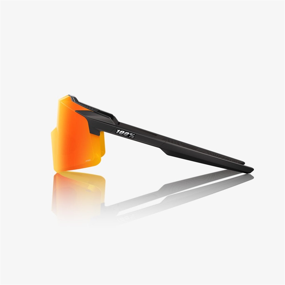 100% Aerocraft Soft Tact Black Sunglasses HiPER Red Mirror Lens