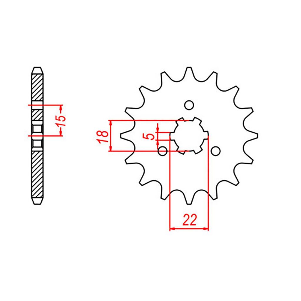 SPKT FRONT OE STEEL 1445 14T #520