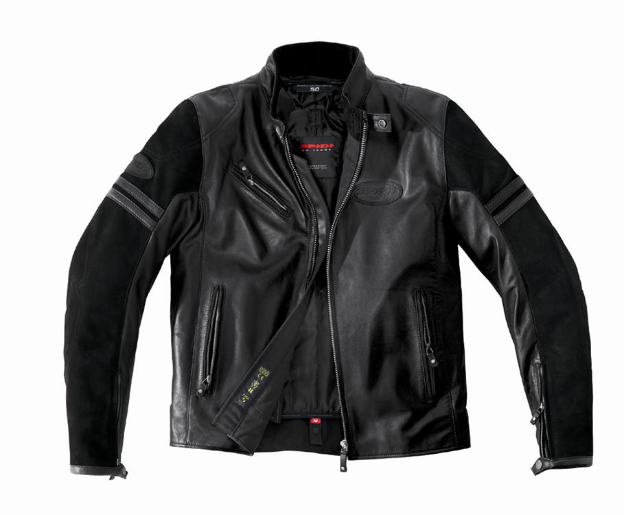 Spidi Ace Leather with Suede Sleeves Road Jacket Black