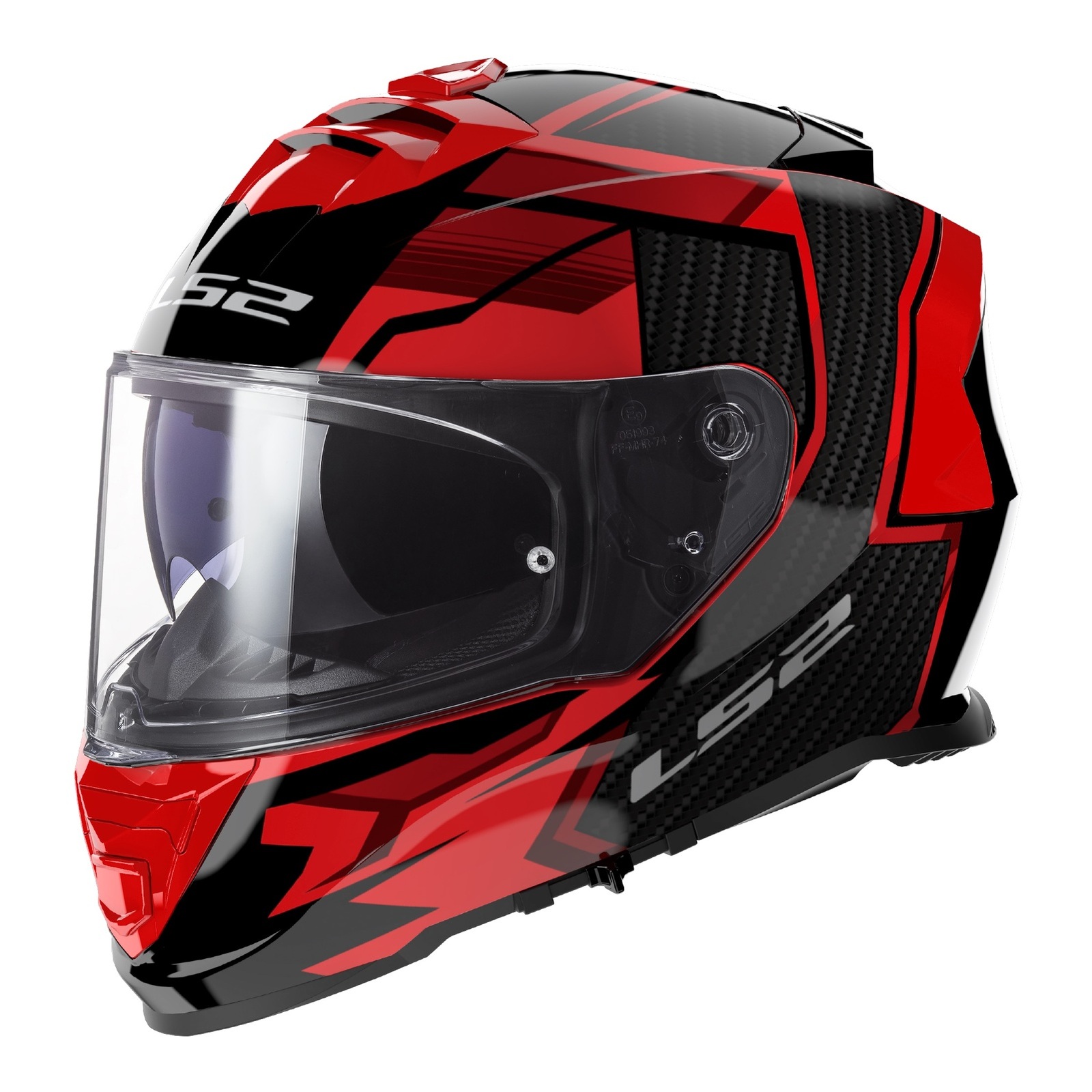 LS2 FF800 Storm II Tracker Road Helmet Black / Red - Image 1