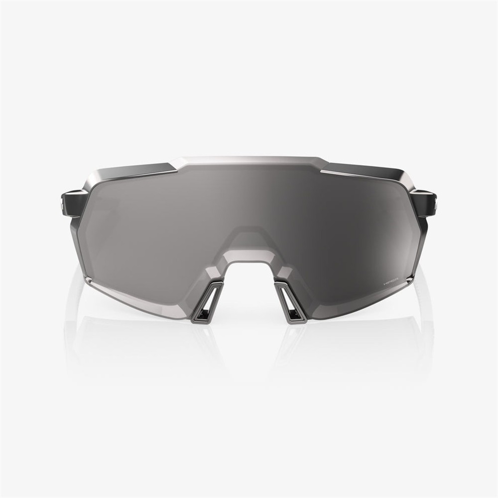 100% Korbin Gloss Black Chrome Sunglasses HiPER Silver Mirror Lens
