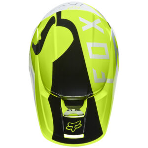 Fox V1 Skew Youth Flo Yellow Motocross Helmet - Image 3