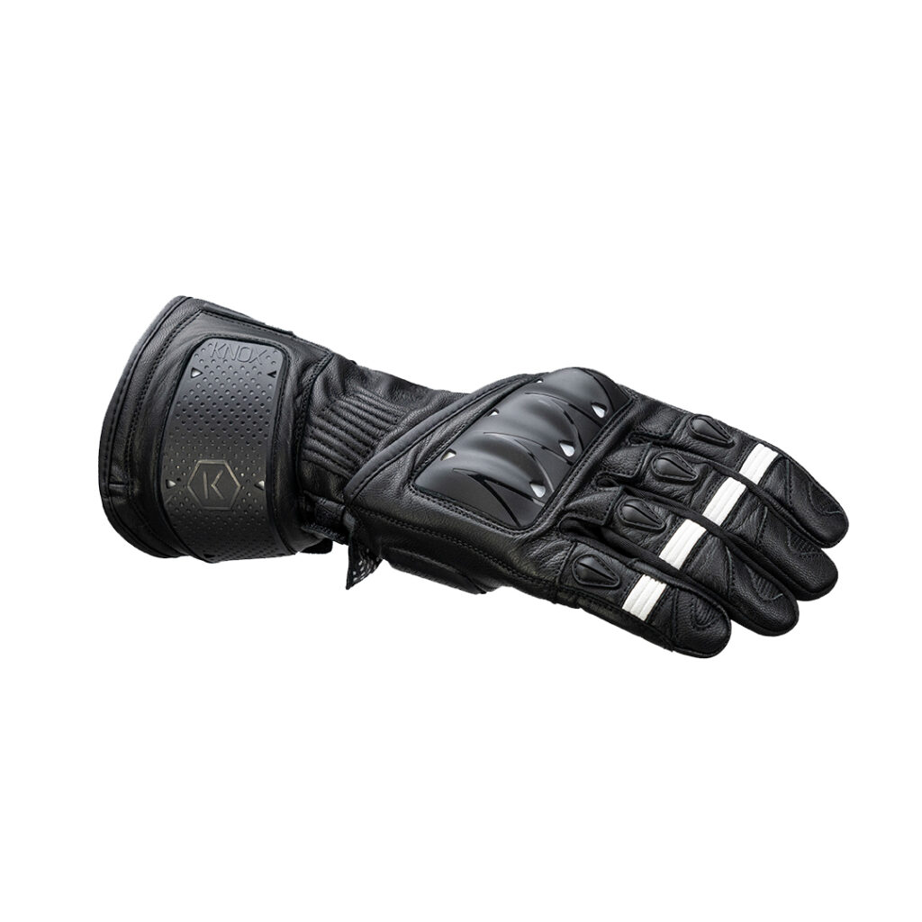 XS Oulton MK2 Motorcycle Gloves Black/White KNOX