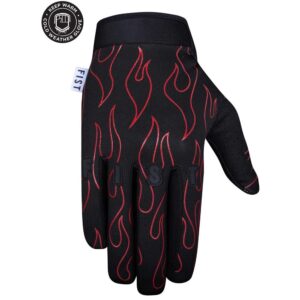Fist Flame Frosty Fingers Cold Weather Gloves Youth Red - Image 1