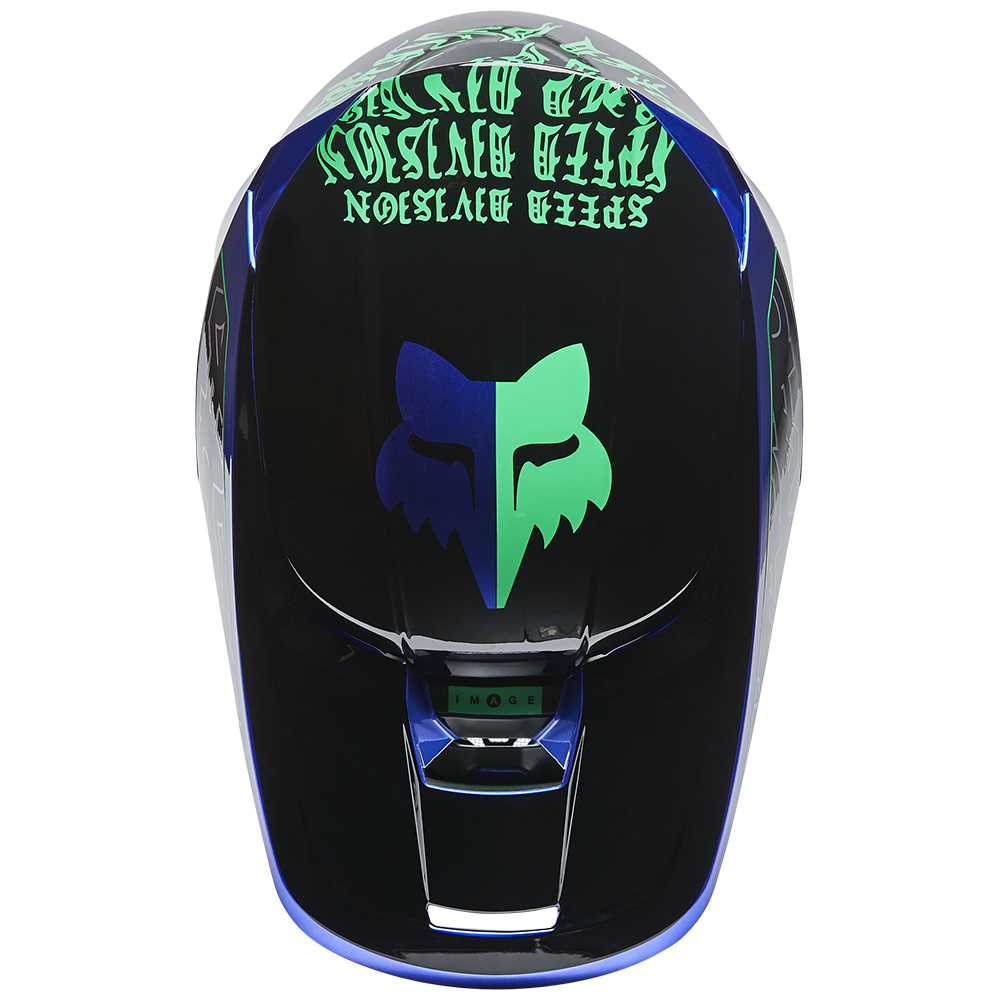 Fox V1 Peril Motocross Helmet Blue