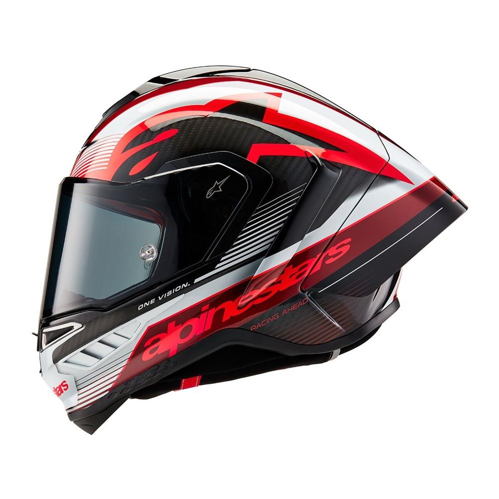 Alpinestars Supertech R10 Road Helmet Team Black Carbon/Red/White Gloss