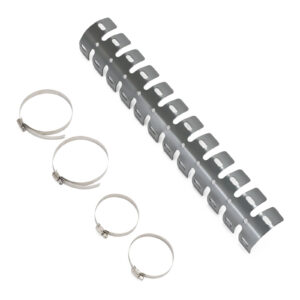 DRC Universal 2-Stroke Exhaust Pipe Guard - Titanium Color - Image 1