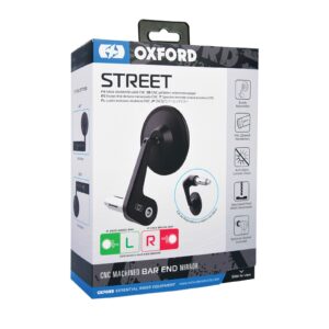 Oxford Street Billet Alloy Bar End Mirror Left Black - Image 2